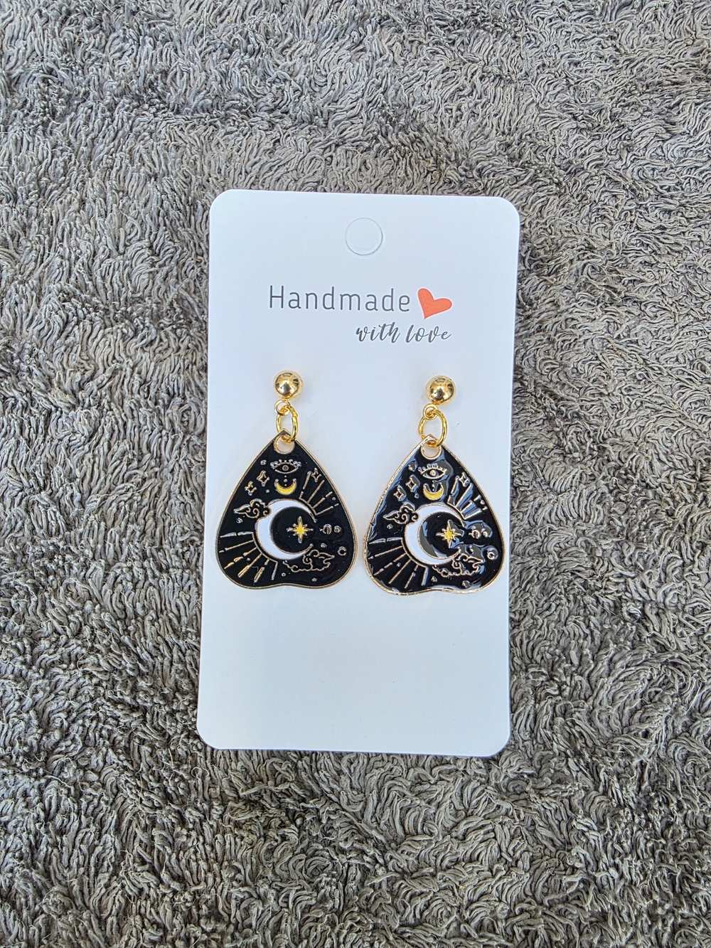 Halloween Earrings: Tarot and Ouija - The Crescent Moon and Stars